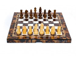 Dal Rossi Mosai Finish Folding Chess Set, 16"