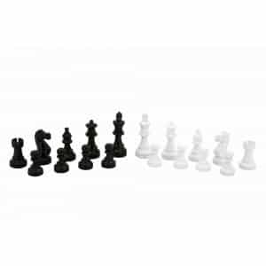 Dal Rossi Italy Carbon Fibre Shiny Finish Chess Box 16” with Black and White Chess Pieces-1395