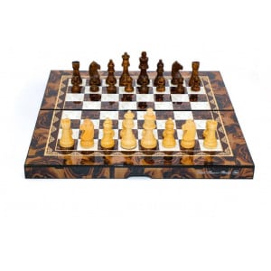 Dal Rossi Mosai Finish Folding Chess Set, 16"-0